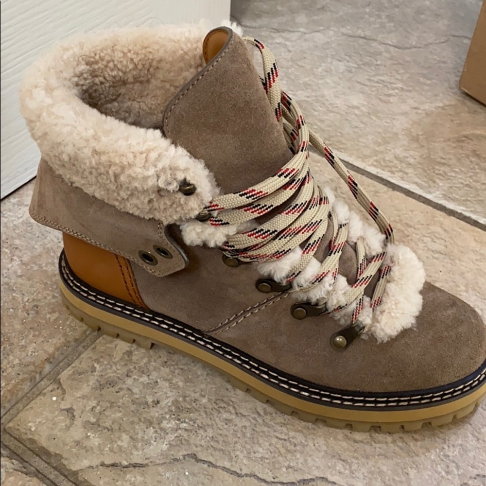 See by Chloe women’s shearling hiker boots